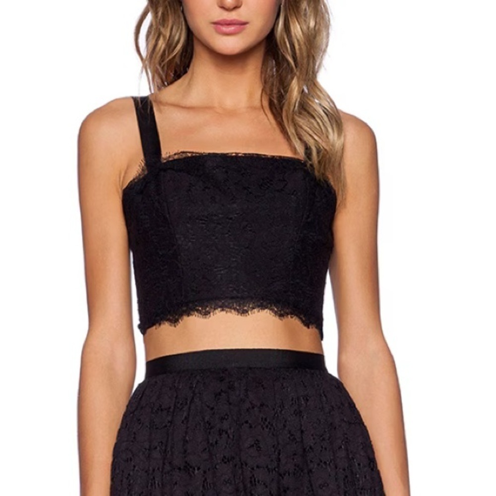 NBD On My Mind Black Lace Crop Top sz XS